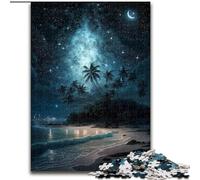 Puzzle 1000 pièces pour Adultes, scène de Plage Nocturne, Puzzle 1000 pièces, Jeu de réflexion pour Adolescents, pour Une soirée de Jeux en Famille (Taille 50x75cm)
