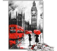 Puzzle 1000 pièces pour Adultes, scène de Rue de Londres, Jeu éducatif pour Anniversaire et Noël, pour Les 14 Ans et Plus, 26x38cm