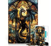Puzzle 1000 pièces pour Adultes,scène de vitrail de cathédrale,découpe précise,Jeu de réflexion et de détente,Cadeau Artistique de Noël (38x52cm)