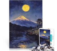 Puzzle 1000 pièces pour Adultes Scène Nocturne du Mont Fuji Réduction du Stress intéressante Une œuvre d'art 52x38cm