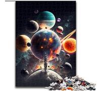 Puzzle 1000 pièces pour Adultes, scène Spatiale avec planètes, en Bois, idéal pour Les Anniversaires, Noël et Halloween, 50x75cm, décoration Artistique à Faire soi-même, Cadeau d'anniversaire idéal.