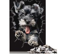 Puzzle 1000 pièces pour Adultes Schnauzer Miniature, Puzzle carré en Bois, pièce Unique, Jeux éducatifs Amusants, Jouets 1000 pièces (75 x 50 cm)