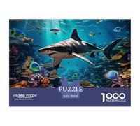 Puzzle 1000 Pièces pour Adultes - Seabed A School of Poissons- Défis Supplémentaires Amusants - Puzzle Fantaisiste De Requin- Parfait pour La Détente Créativité Et comme Cadeau 70x50cm/1000pcs