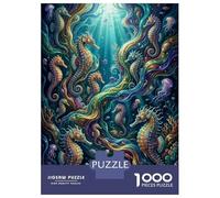 Puzzle 1000 Pièces pour Adultes Seahorse Underwater Fantasy Puzzles pour Adultes, Jeu Familial, Cadeau d'anniversaire Idéal pour Toute La Famille 38x26cm/1000pcs