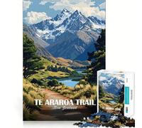 Puzzle 1000 pièces pour Adultes Sentier de Te Araroa, Paysage de Nouvelle-Zélande Jeu de Concentration Sharp Cut Craft pour Passer Le Temps Scène de Noël (38x52cm)