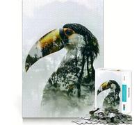 Puzzle 1000 pièces pour Adultes Sentinelle Tropicale Toucan Décoration soignée Jeu de Construction Jeu de Paix Décoration d'anniversaire Cadeau (38x26cm)
