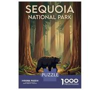 Puzzle 1000 Pièces pour Adultes Sequoia National Park Bear Puzzle Casse-tête Difficile, Idéal comme Cadeau pour Toute La Famille 38x26cm/1000pcs