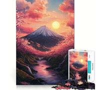 Puzzle 1000 pièces pour Adultes Sérénité des Fleurs de Cerisier Casse-tête Amusant et précis Cadeau de Loisirs et de détente Décoration de Noël (38x26cm)