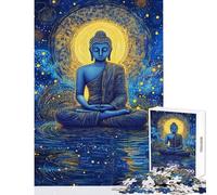 Puzzle 1000 pièces pour Adultes Sérénité Divine Méditation du Bouddha Jeux éducatifs Améliore la mémoire Jouet Anti-Stress Renforce l'amour Entre Les Couples (38x52cm)