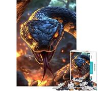 Puzzle 1000 pièces pour Adultes « Serpent de feu Noir Un Jeu addictif pour cultiver la Patience et développer Son Cerveau Un Cadeau Amusant pour Toute la Famille pour Femmes et Hommes (38x26cm)