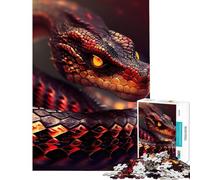 Puzzle 1000 pièces pour Adultes Serpent de feu Rouge idéal pour Un Anniversaire ou Noël Jeu de réflexion et de Vitesse à partir de 14 Ans (38x52cm)
