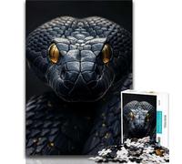 Puzzle 1000 pièces pour Adultes Serpent Noir, 1000 pièces, activité familiale Amusante à la Maison, Cadeau d'anniversaire, Cadeau de Voyage (Taille 75x50cm)
