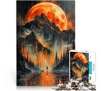 Puzzle 1000 pièces pour Adultes Seul dans Un Paysage doré Réduction du Stress intéressante Cadeaux du Père Noël Secret 75x50cm