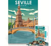 Puzzle 1000 pièces pour Adultes, Séville, Espagne, Voyage, Art, Jeu de réflexion Amusant et Complexe, pour Noël (50x75cm)
