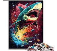 Puzzle 1000 pièces pour Adultes Shark Fantasyland Puzzle en Bois Taille 50x75cm Cadeau Stimulant pour Les Cerveaux, activité éducative pour Adolescents