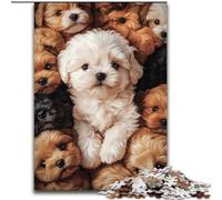 Puzzle 1000 pièces pour Adultes Shih Tzu Dogs Collage Jigsaw Puzzle en Carton Parfait pour Les Adolescents et Les collectionneurs, décoration intérieure idéale et Cadeau de Voyage Taille 38x26CM
