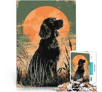 Puzzle 1000 pièces pour Adultes Silhouette de Cocker Spaniel Jouets de Jeu pour Cadeau Familial Œuvre d'art 38x26cm