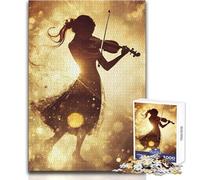 Puzzle 1000 pièces pour Adultes - Silhouette d'un violoniste baigné de lumière dorée - Jeu éducatif - Course de Vitesse Manuelle - Cadeau d'anniversaire - Dimensions:50x75cm