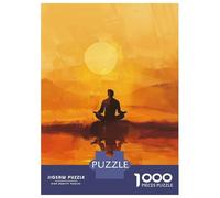 Puzzle 1000 Pièces pour Adultes Silhouette Meditation Puzzles pour Adultes, Jeu De Réflexion Difficile, Cadeau Unique pour Un Anniversaire Ou Noël 52x38cm/1000pcs