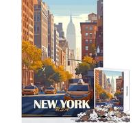 Puzzle 1000 pièces pour Adultes Skyline de New York Jeu éducatif pour Un Anniversaire Jeu Relaxant Collection d'artistes Beaux-Arts Format 38x52cm