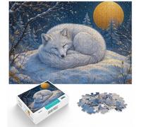 Puzzle 1000 pièces pour Adultes, Sleeping Fox with Golden Moon | Pour un loisir concentré : ce puzzle adulte 1000 pièces offre aux adultes une activité intérieure prenante.