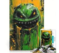 Puzzle 1000 pièces pour Adultes Slime Vert Mortel, Jeu Impossible, Interaction Parent-Enfant, liste de souhaits avec Le Père Noël 50x75cm