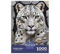 Puzzle 1000 Pièces pour Adultes Snow Leopard Mosaic Portrait Puzzles pour Adultes - Défi Difficile - Liste De Souhaits avec Le Père Noël - Cadeaux d'anniversaire Uniques 70x50cm/1000pcs