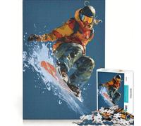 Puzzle 1000 pièces pour Adultes Snowboardeur en Action Jeu Impossible Analyse et logique renforce Les Liens Amoureux 38x52cm