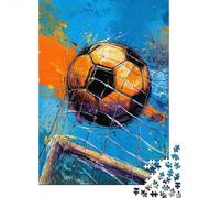 Puzzle 1000 Pièces pour Adultes Soccer Ball in Goal Puzzles pour Adultes - Défi Difficile - Liste De Souhaits avec Le Père Noël - Cadeaux d'anniversaire Uniques 52x38cm/1000pcs