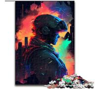 Puzzle 1000 pièces pour Adultes Soldat des Couleurs Puzzles en Carton, pour Anniversaire, Vacances, Noël, Halloween, Cadeau 1000 pièces(26x38cm)