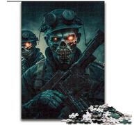 Puzzle 1000 pièces pour Adultes Soldat Zombie Mort en Bois, idée Cadeau Unique de décoration d'intérieur DIY 50x75cm Jeu de réflexion pour Adolescents, Cadeau de Vacances idéal