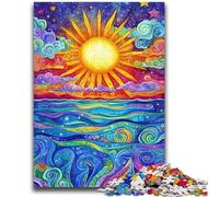 Puzzle 1000 pièces pour Adultes, Soleil psychédélique, Jouet éducatif et décompressant, idéal comme Cadeau, 50x75cm