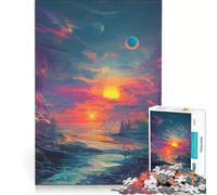 Puzzle 1000 pièces pour Adultes Soleils Jumeaux et Extraterrestre Jeu Impossible Interaction Parent-Enfant pour Un Anniversaire ou Noël 50x75cm