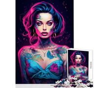 Puzzle 1000 pièces pour Adultes Sorcière néon Sexy Décoration Murale Jeu d'artiste Collection BeauxArts Format 50x75cm