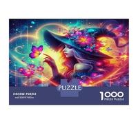 Puzzle 1000 pièces pour Adultes - Sorcière : Sorcière Cosmique aux Teintes néons, Amusement & Stimulation, 70x50cm