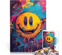Puzzle 1000 pièces pour Adultes Sourire Fou Visage Coloré pour Le Jeu éducatif Challenge Toy Bon Cadeau 38x26cm