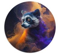 Puzzle 1000 pièces pour Adultes Spirit Lemur, Puzzle Rond en Papier pour Adolescents de 14 Ans et Plus, décoration d'intérieur 1000 pièces (67,5x67,5cm)
