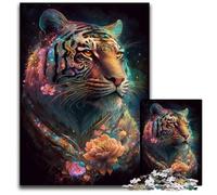 Puzzle 1000 pièces pour Adultes Spirit Tiger Puzzle en Bois pour Les fêtes, Les Anniversaires et Les soirées de Jeux en Famille 50x75cm/19,68x29,52 Pouces