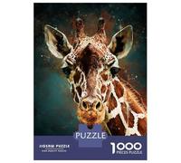 Puzzle 1000 Pièces pour Adultes Splatter Giraffe Puzzle Casse-tête Difficile, Idéal comme Cadeau pour Toute La Famille 38x26cm/1000pcs