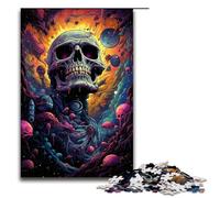 Puzzle 1000 pièces pour Adultes Squelette dans l'univers Amusant en Famille avec Affiche et fiche de Questions réponses Assorties 75 x 50 cm