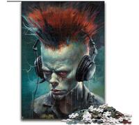 Puzzle 1000 pièces pour Adultes, Squelette de Clown, Puzzle en Bois 50x75cm, pour Les Amoureux du Voyage et Les Couples, Jouet Stimulant