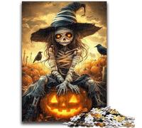Puzzle 1000 pièces pour Adultes, Squelette de Fille d'halloween, Jeu éducatif Familial, décoration Murale, Cadeaux d'anniversaire et de Noël Uniques, 38x26cm