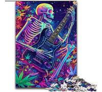 Puzzle 1000 pièces pour Adultes, Squelette Jouant de la Guitare, Jouets éducatifs, Jeux familiaux, idéal pour la décoration de Bureau (Taille 50x75cm)