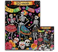 Puzzle 1000 pièces pour Adultes Squelette Mort-Vivant Puzzles en Carton pour 14 Ans et Plus Difficile à Terminer mais Amusant et Humoristique Cadeau d'anniversaire 26X38CM