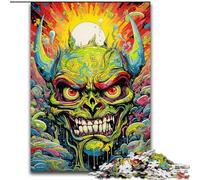 Puzzle 1000 pièces pour Adultes, squelettes de démons en Bois, activité Amusante à Faire à la Maison, 50x75cm, décoration Artistique à Faire soi-même, Cadeau d'anniversaire idéal