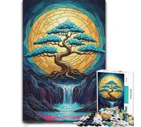 Puzzle 1000 pièces pour Adultes, Stained Glass Bonsai Tree Landscape | Un défi puzzle de janvier pour un début d’année au calme, pour progresser pièce après pièce.