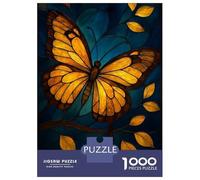 Puzzle 1000 Pièces pour Adultes, Stained Glass Butterfly, Divertissement Intérieur, Idée Cadeau Noël, Découpe Précise, 70x50cm/1000pcs