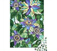 Puzzle 1000 pièces pour Adultes, Stained Glass Passion Flowers