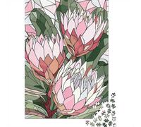 Puzzle 1000 pièces pour Adultes, Stained Glass Protea Flowers