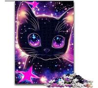 Puzzle 1000 pièces pour Adultes Star Black Cat Puzzle 1000 pièces Jeu interactif Familial, Cadeau Stimulant (Taille 26x38cm)